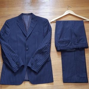 Joseph Abboud Profile Black Pinstripe Three Button Suit